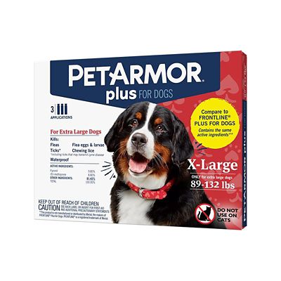 PetArmor Plus Flea and Tick Topical Treatment for Dogs 89-132 lb., 3 ct.