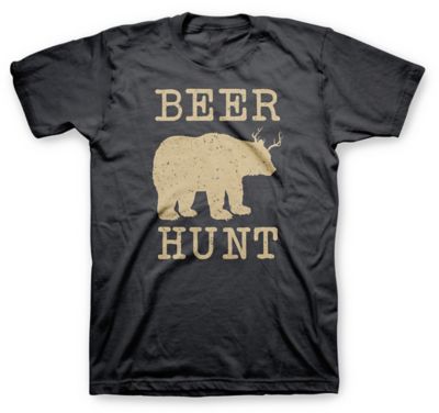 Goodie Two Sleeves Men's Short-Sleeve Beer Hunt Bear T-Shirt