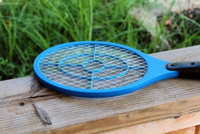 Ostad Premium Heavy duty electric bug swatter 2800V zapper racket-Original Hand Held Racket Style Fly and Mosquito Zapper AA Batteries Included-Great for BugsPestWaspFly Control at HomeIndoor/Outdoor 