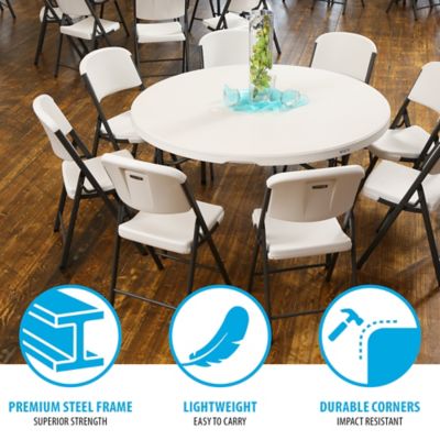 Image showing 7 th Lifetime 36 pc. 60 in. Round Stacking Tables and Chair Combo Set, 4 Tables, 32 Chairs