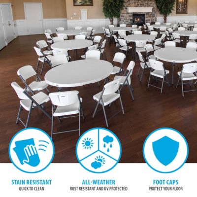 Image showing 8 th Lifetime 36 pc. 60 in. Round Stacking Tables and Chair Combo Set, 4 Tables, 32 Chairs
