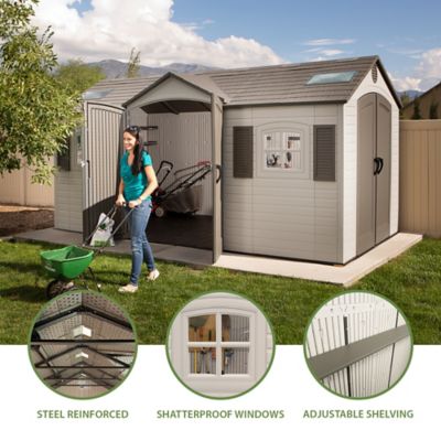 Image showing  15 ft. x 8 ft. Dual Entry Outdoor Storage Shed