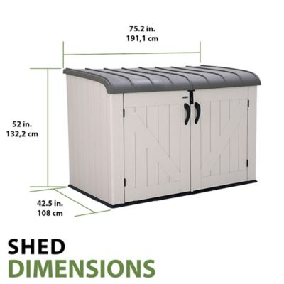 Image showing 6 th Lifetime 6ft. 3.3 x 3ft. 6.8in. Horizontal Storage Shed, 75 cu.ft.