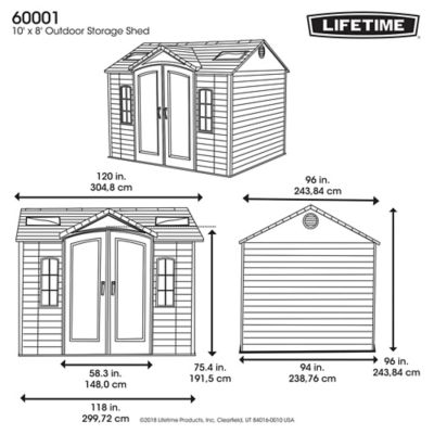 Image showing 10 th Lifetime 10 x 8ft. Dual Entry System Outdoor Storage Shed