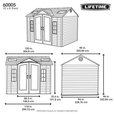 Image showing 9 th Lifetime 10 x 8ft. Outdoor Storage Shed, 60005