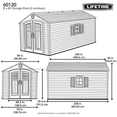 Image showing 9 th Lifetime 8 x 20ft. Outdoor Storage Shed