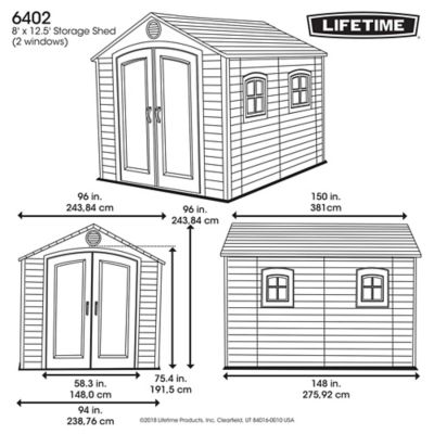 Image showing 9 th Lifetime 8 x 12.5ft. Outdoor Storage Shed