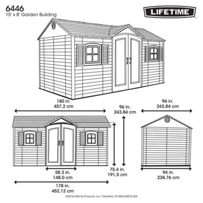 Image showing 9 th Lifetime 15 x 8ft. Outdoor Storage Shed with Skylight