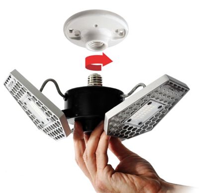 Image showing  7.75 in. 24W/4,000 Lumen TRiLIGHT Screw-In Motion-Activated Ceiling/Garage/Shop Light