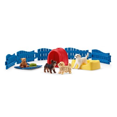 Schleich Puppy Pen Toy Playset