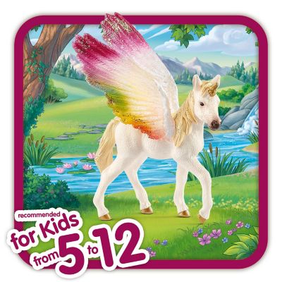 Image showing  Winged Rainbow Unicorn Foal Toy Figurine