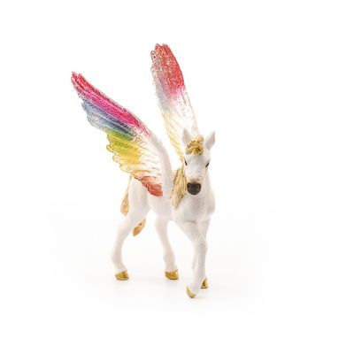 Image showing  Winged Rainbow Unicorn Foal Toy Figurine
