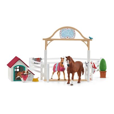 Schleich 20 pc. Horse Club Hannah's Guest Horses with Ruby the Dog Playset