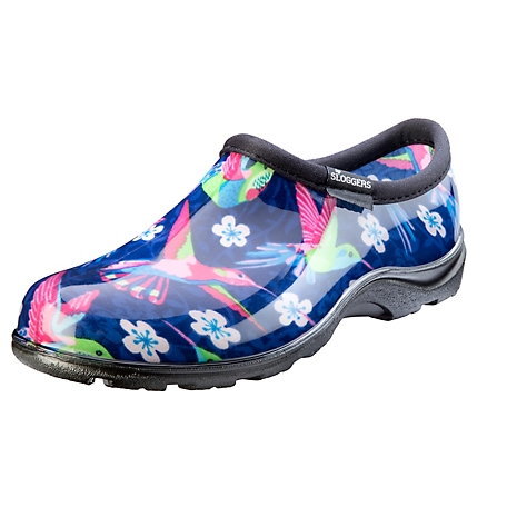 Sloggers Waterproof Comfort Rain and Garden Shoes, Hummingbird Print