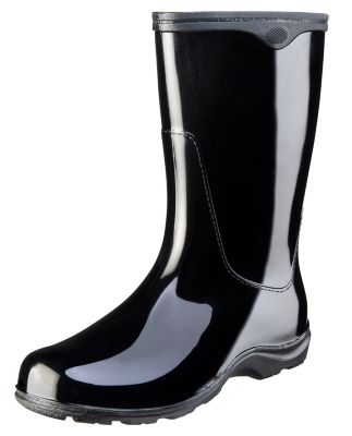 Sloggers Women's Waterproof Comfort Garden and Rain Boots, 10 in., Black