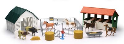 New Ray Country Life Playset Horse Ranch With Barn Large Ss