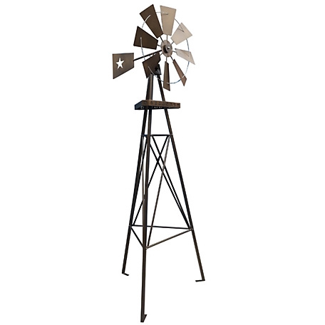 Leigh Country Tripod Windmill, 9 ft., Rustic Star