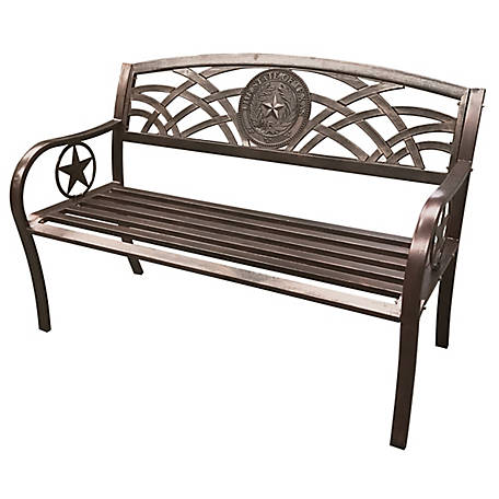 Leigh Country Texas State Seal Bench, Leigh Country Outdoor Furniture