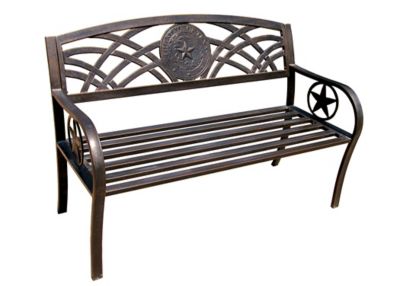 Image showing  50.5 in. Texas State Seal Patio Bench