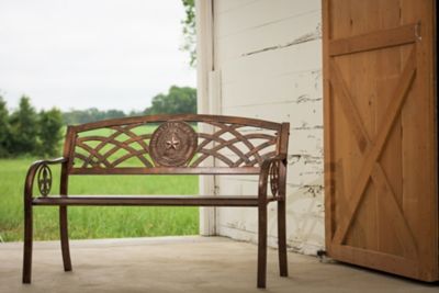Image showing  50.5 in. Texas State Seal Patio Bench