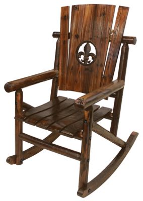 Image showing  35.8 in. Char-Log Fleur-De-Lis Single Patio Rocker