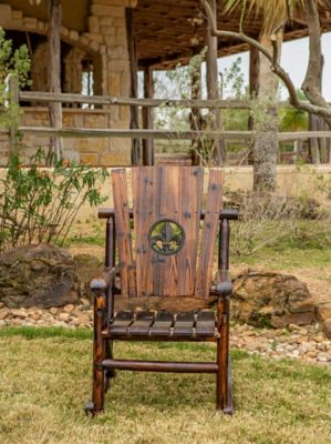 Image showing  35.8 in. Char-Log Fleur-De-Lis Single Patio Rocker