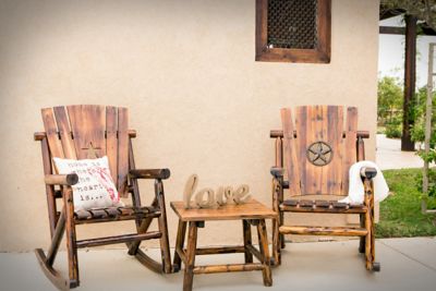 Image showing  35.8 in. Char-Log Star Medallion Single Patio Rocker