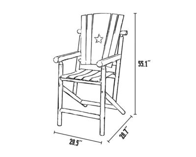 Image showing  55 in. Char-Log Star Patio Bar Armchair