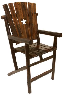 Image showing 6 th Leigh Country 55 in. Char-Log Star Patio Bar Armchair