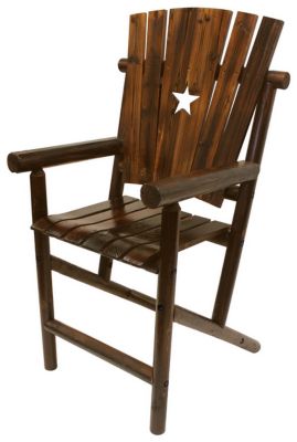 Image showing 8 th Leigh Country 55 in. Char-Log Star Patio Bar Armchair