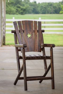 Image showing 9 th Leigh Country 55 in. Char-Log Star Patio Bar Armchair