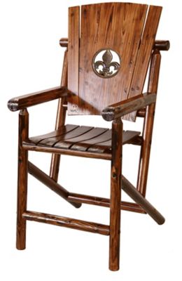 Image showing  55 in. Char-Log Fleur-De-Lis Patio Bar Armchair