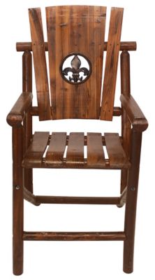 Image showing  55 in. Char-Log Fleur-De-Lis Patio Bar Armchair