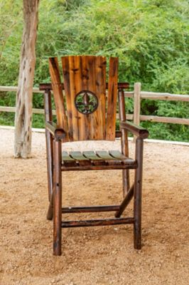 Image showing  55 in. Char-Log Fleur-De-Lis Patio Bar Armchair