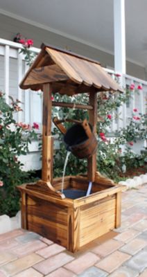 Image showing  44.10 in. 2-Tier Outdoor Wishing Well Fountain