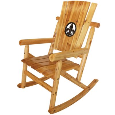 Image showing 5 th Leigh Country 35.43 in. Aspen Fleur De-Lis Single Patio Rocker