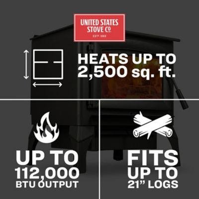 Image showing  2500 sq. ft. Magnolia Wood Stove with Cast-Iron Legs, US2500E-BL