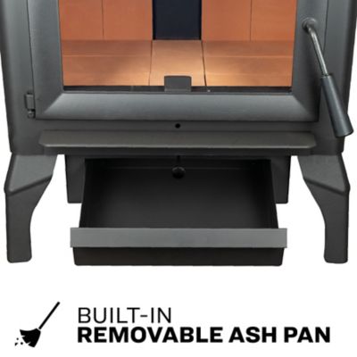 Image showing 6 th US Stove 2500 sq. ft. Magnolia Wood Stove with Cast-Iron Legs, US2500E-BL