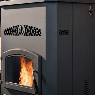 Image showing 9 th Forge & Flame 2500 sq. ft. Pellet Stove, 130 lb. Hopper Size, PP130-B-DS