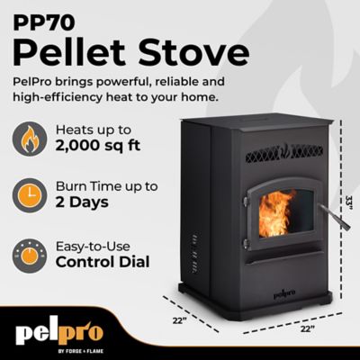 Image showing  2000 sq. ft. Pellet Stove, 70 lb. Hopper Size, PP70