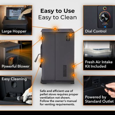 Image showing  2000 sq. ft. Pellet Stove, 70 lb. Hopper Size, PP70