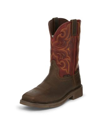 mens justin square toe boots