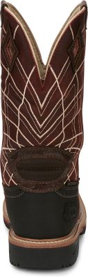 Image showing 4 th Justin Men's Derrickman Ostrich Print Composite Toe Work Boots, 12 in.