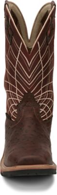 Image showing 3 th Justin Men's Derrickman Ostrich Print Composite Toe Work Boots, 12 in.