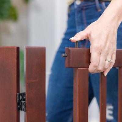 Image showing  24 in. 360 Configurable Walk-Through Wooden Pet Gate, Walnut