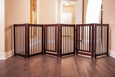 Image showing  30 in. Walnut 360 Pet Gate Extension Kit with Door