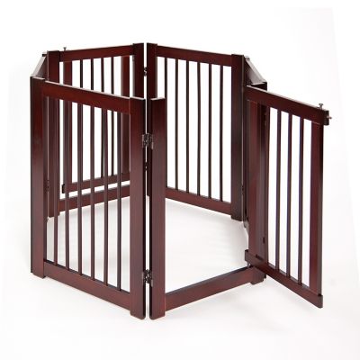 Image showing  30 in. Walnut 360 Pet Gate Extension Kit with Door