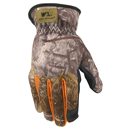 Wells Lamont Synthetic Leather Hi-Dexterity Camo Gloves, 1 Pair