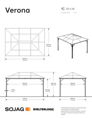 Image showing  10 x 14ft. Verona Gazebo, Dark Grey