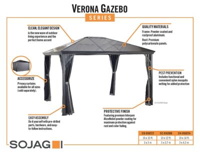 Image showing  10 x 14ft. Verona Gazebo, Dark Grey